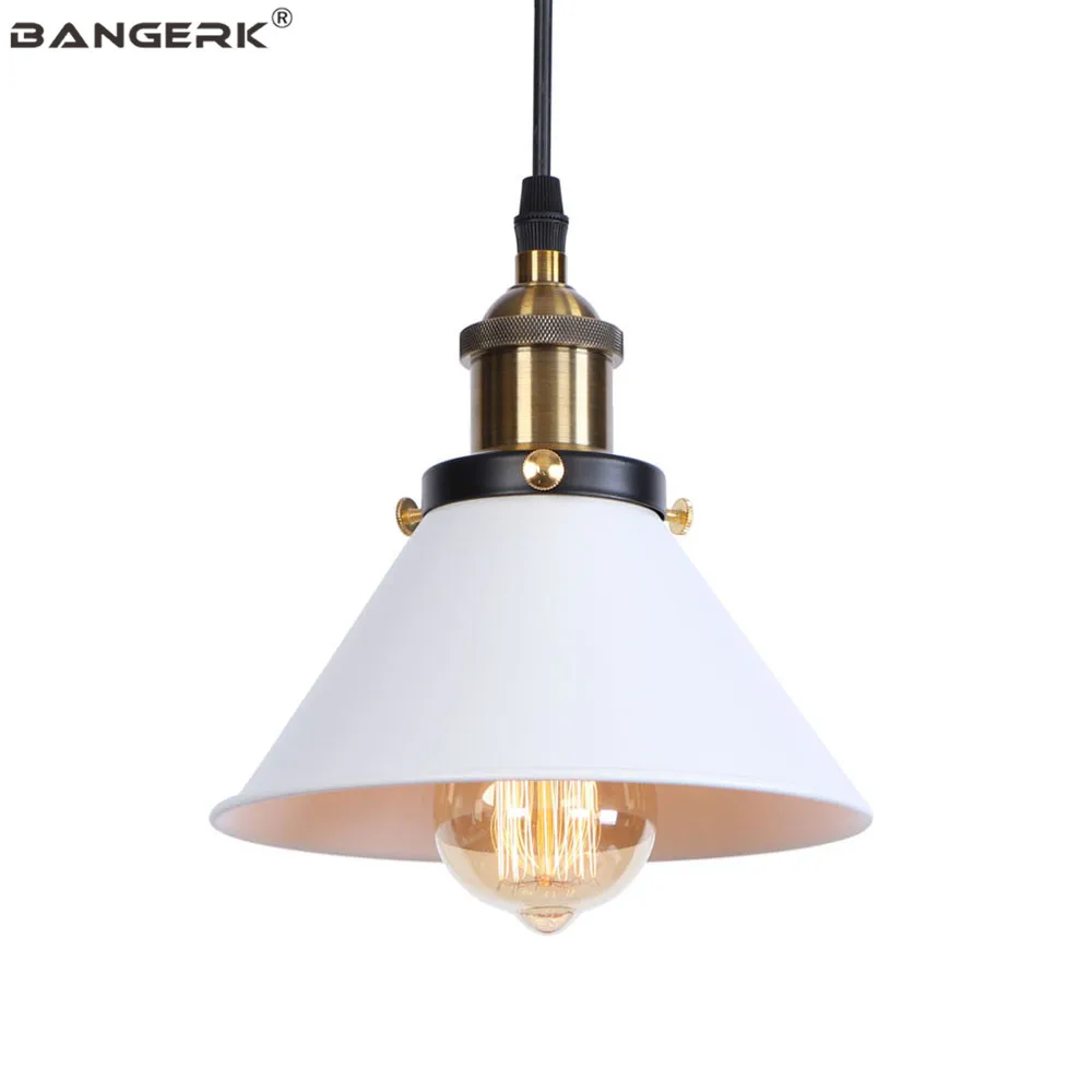 Белые железные подвесные светильники в стиле ретро светодиодный лампочка