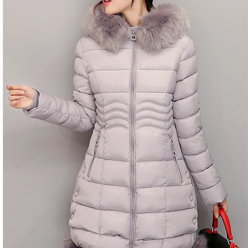 Size Jacket Plus Women 2020 Winter Female Coat Long Parkas Fur Collar Jackets Cotton Coats Ladies Clothes Casaco LWL760 | Женская одежда