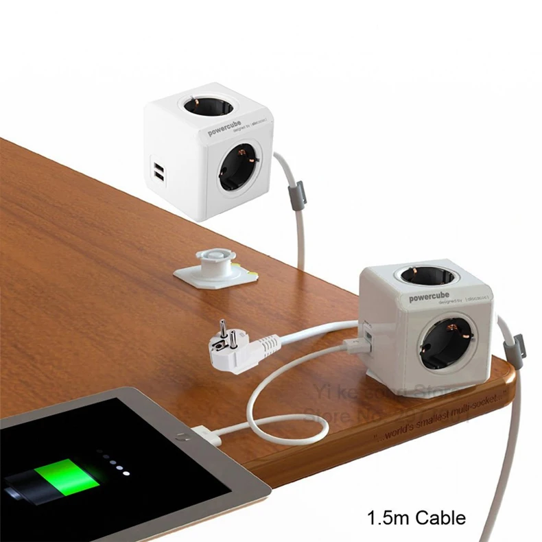 Allocacoc умный дом вилка электронный блок питания ЕС розетка Зарядка 2 USB 4 розетки стандартный разъем интерфейс расширение