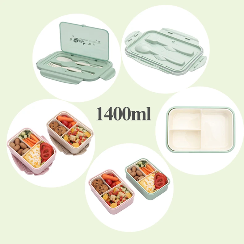 2 или 1 Bento Box для детей герметичный Ланч-бокс Microwavable контейнеры для еды большой ящик для хранения с отсеками
