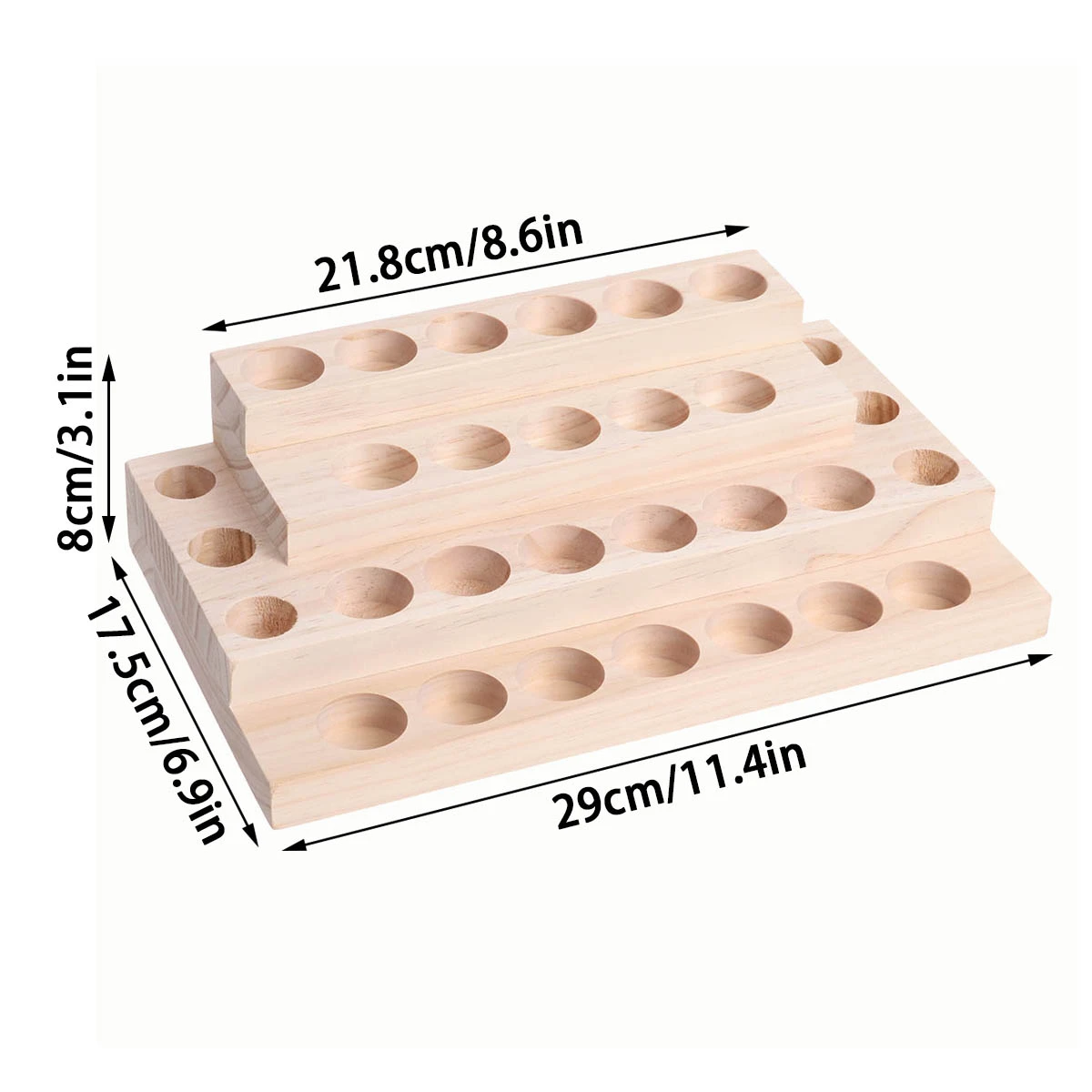 

Premium Wood 2/4 Layers Essential Oil Displaying Rack 9/30 Slots Organizer Perfume Aromatherapy Organizer Tray Storage Board Box