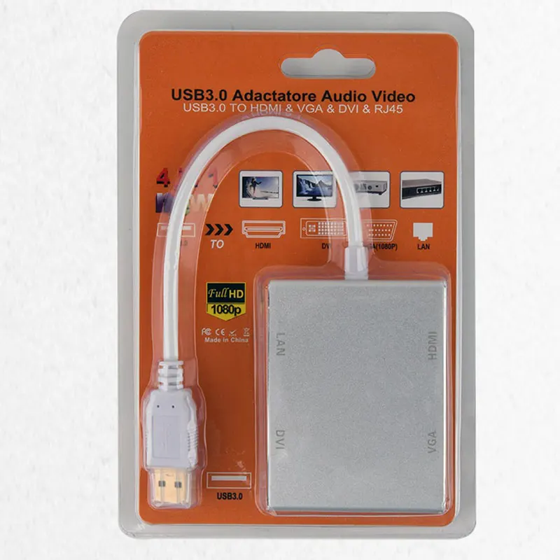 Видео конвертер usb хаб сетевая карта USB 3 0 адаптер аудио видео к совместимому с HDMI