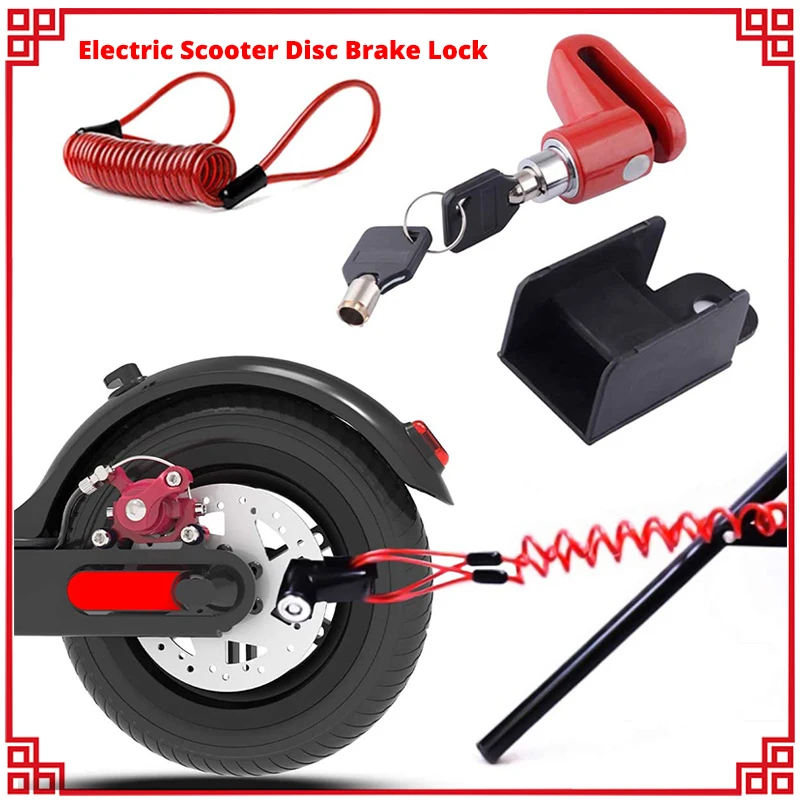 

Аксессуары для электрического скутера, универсальный замок дискового тормоза для M365 ES1, ES2, ES3, ES4 MAX/G30, замок с защитой от кражи и тросом