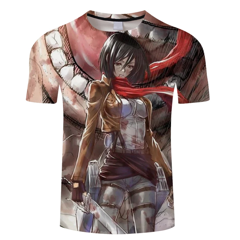Новинка футболка с 3D принтом атака на Титанов мужская женская аниме-дизайн