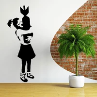 banksy wall sticker girl huging bomb art transfer wall sticker pattern nursery wall sticker
