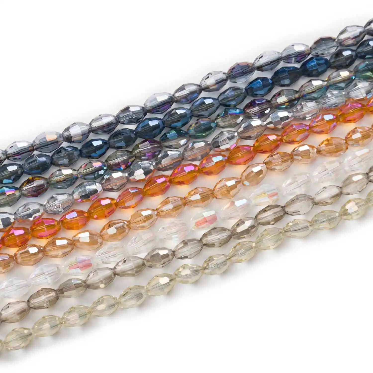50 шт Овальные граненые Хрустальные стеклянные бусины для изготовления ювелирных