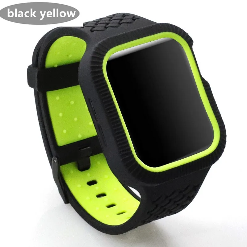 black green Плетеный чехол+ ремешок для apple watch band pulseira apple watch 5 4 band 44 мм/40 мм iwatch band series 5 4 correa браслет ремень - Цвет ремешка: black green