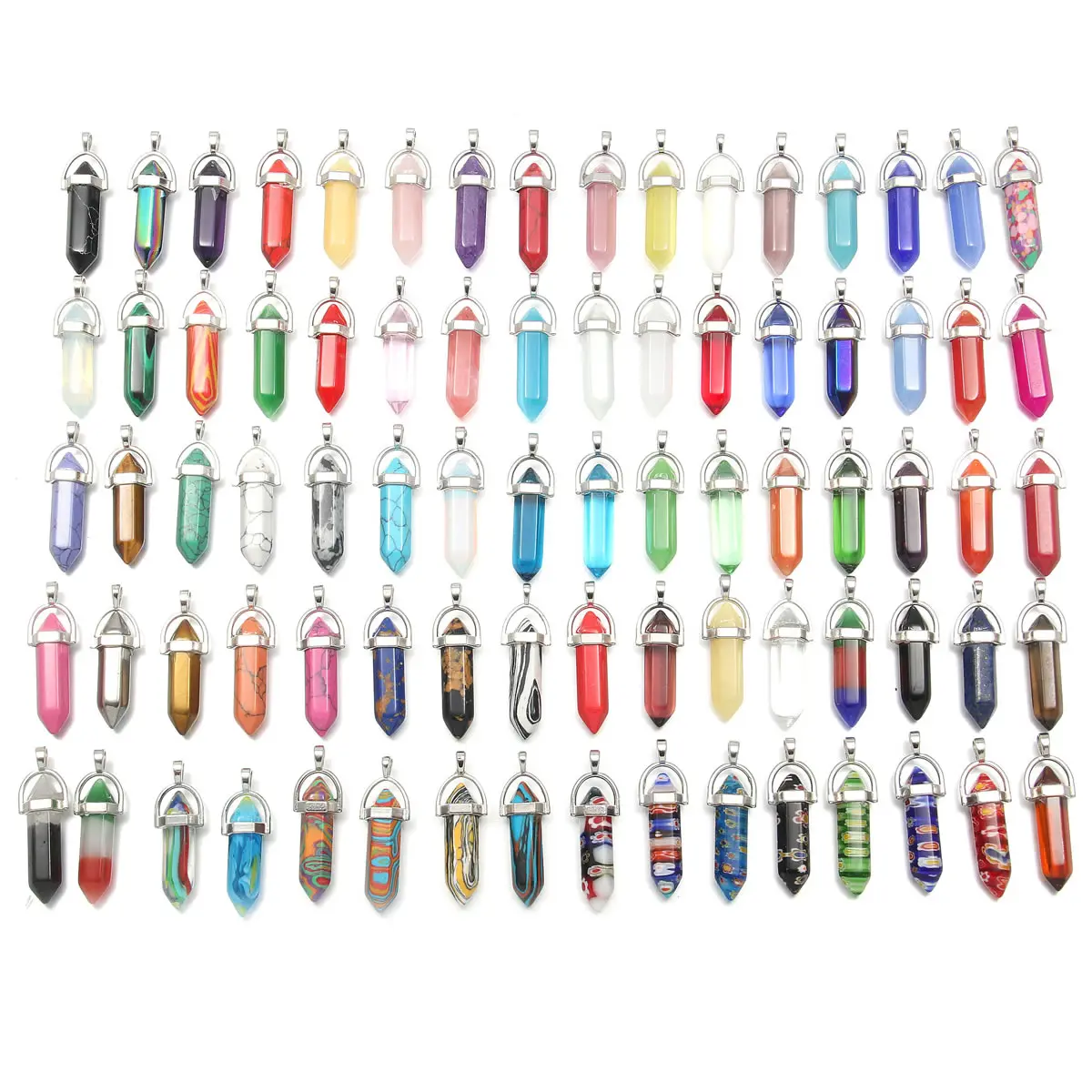 Кулон из натурального камня в форме пули настоящий фиолетовый кристалл для