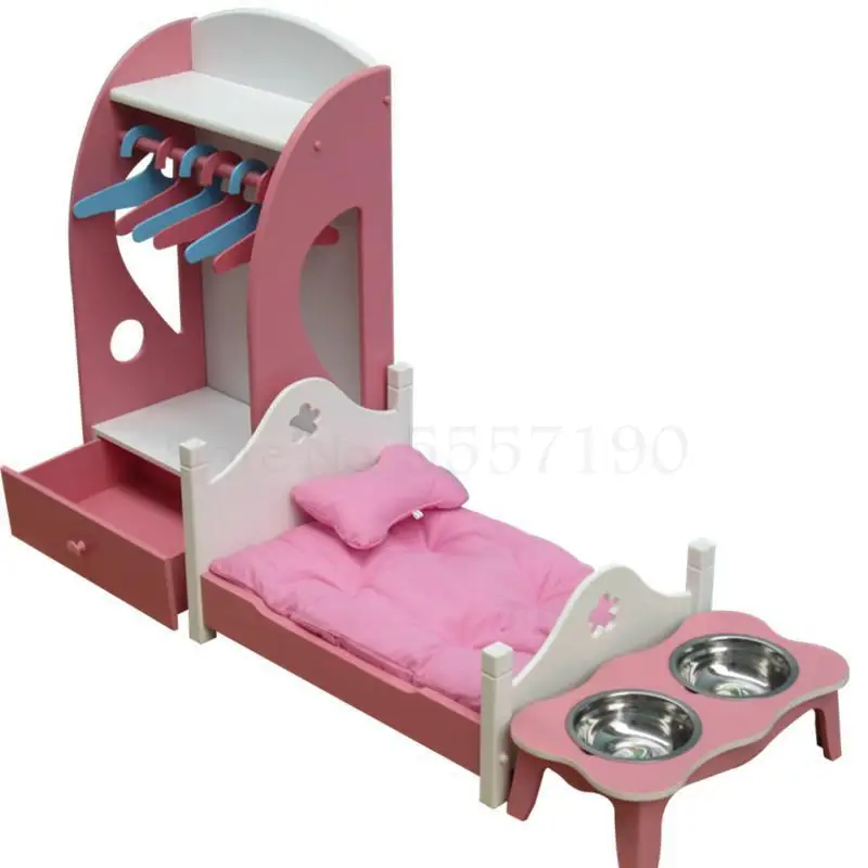 Домашний набор для домашних питомцев деревянная кровать животных шкаф подставка