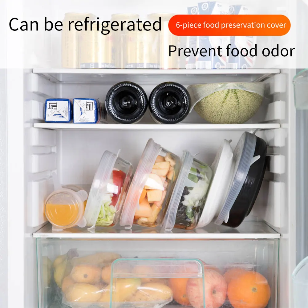 Прямая поставка 6 шт. силиконовых эластичных крышек универсальная крышка