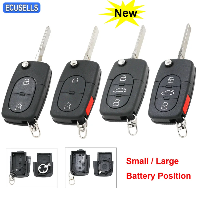 Новый 3 кнопочный флип кейс для ключей с дистанционным управлением складной