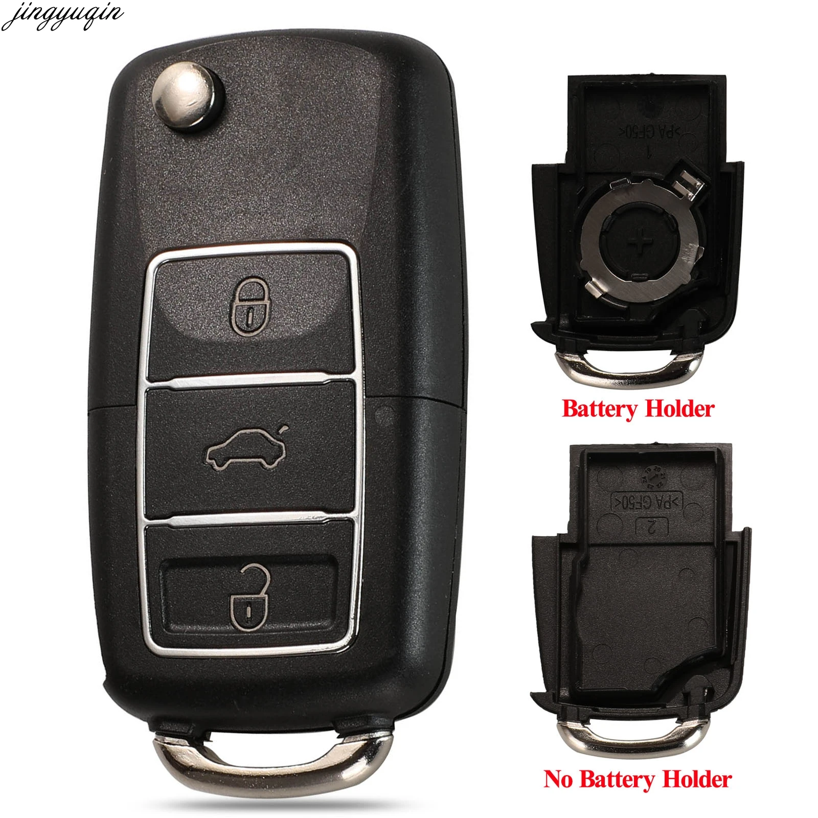 

Флип-чехол Jingyuqin для Vw Jetta Golf Passat B5 B6 Beetle Polo Bora Caddy MK5 Skoda 3BTN, держатель аккумулятора