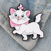 lt1236 marie cat cute enamel pin movie brooches bag lapel pins cartoon badges on backpack decoration jewelry gift accessories