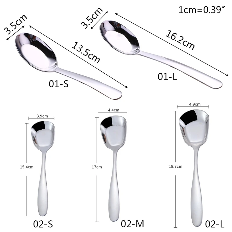 

Stainless Steel Kitchen Tableware Children Flat Head Spoon Soup Coffee Tablespoon Teaspoon