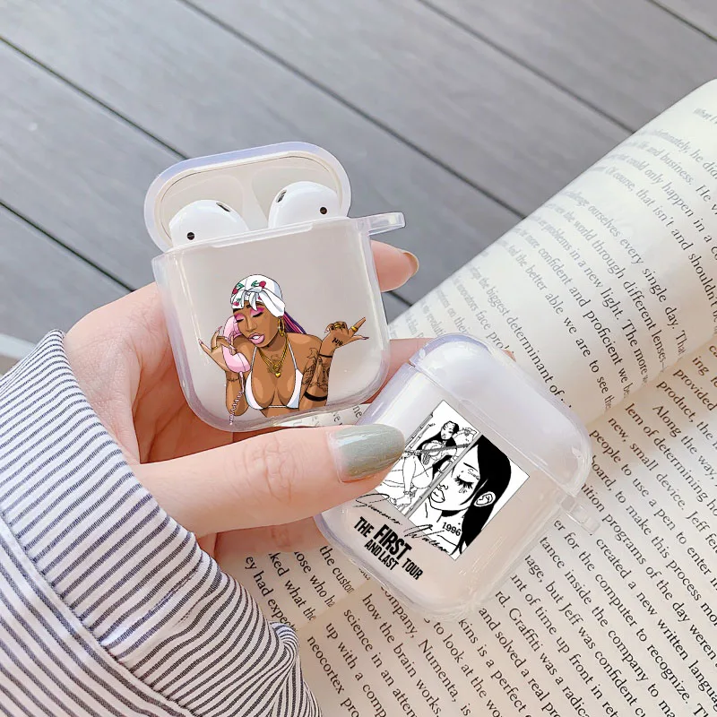 Чехол для Apple airpods 1 2 силиконовый чехол из ТПУ с рисунком раппера и летнего ходунка
