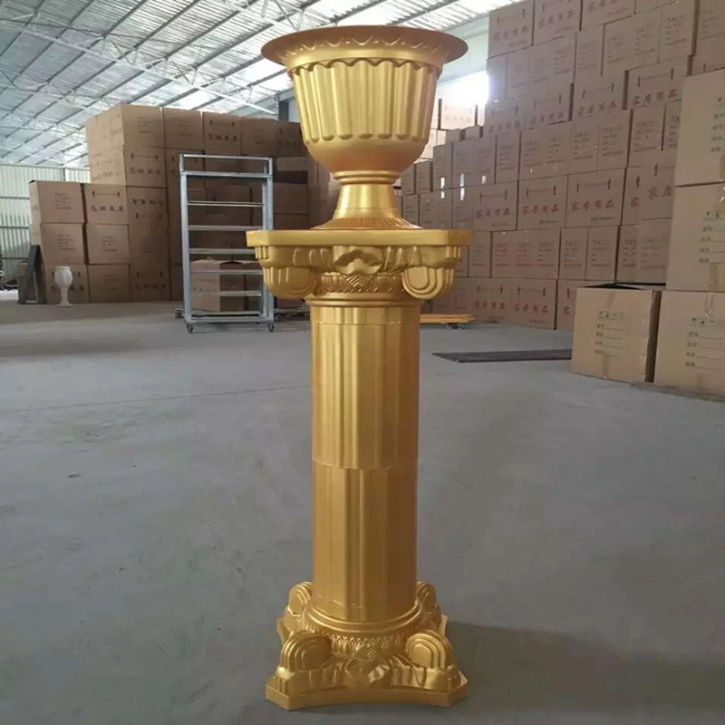 Свадебная римская колонна Золотой пластиковый цветочный горшок дорожный