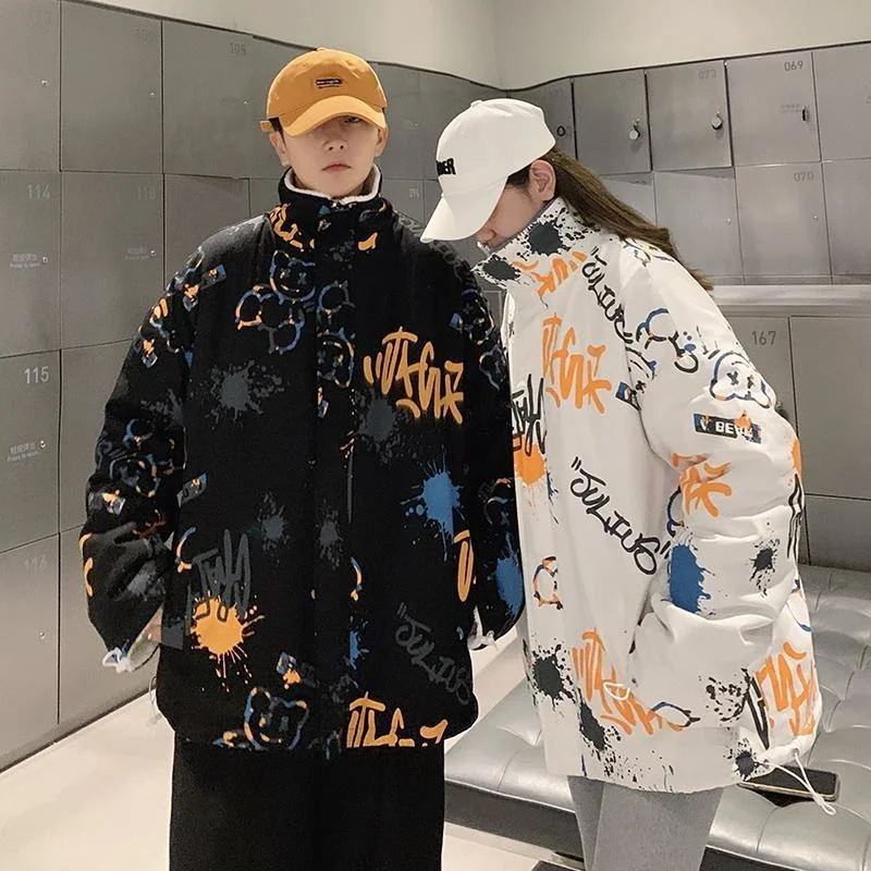 

Cotton jacket female winter ins super fire thickened cotton jacket student men and women Harajuku style trend lamb wool coat y2k