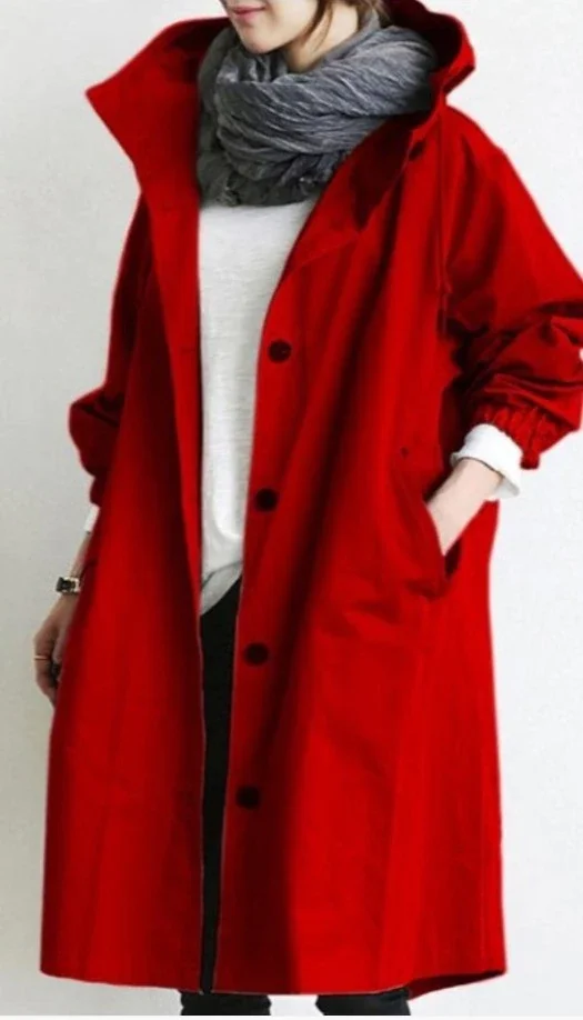 

Womens Trench Coats Hooded Long 2021 Fashion Spring Autumn Windproof Lady Female Casual Clothes 8 Color Windbreaker Korean Style