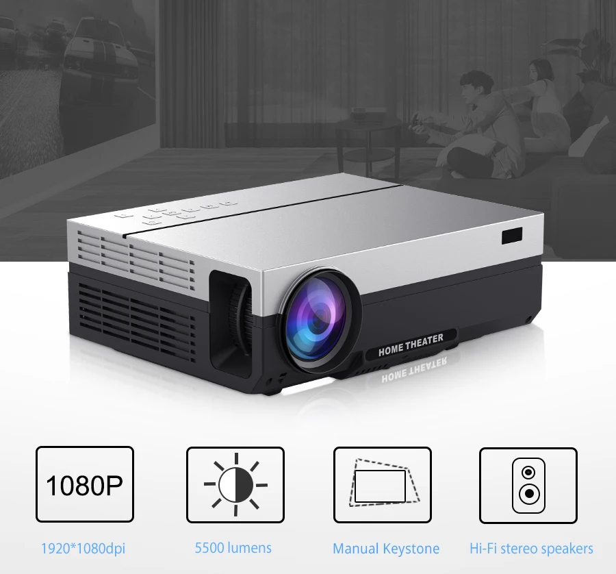 Touyinger T26L нативный 1080p светодиодный full HD проектор видео проектор 5500 люмен FHD Домашний кинотеатр HDMI(Android 9,0 wifi AC3 опционально