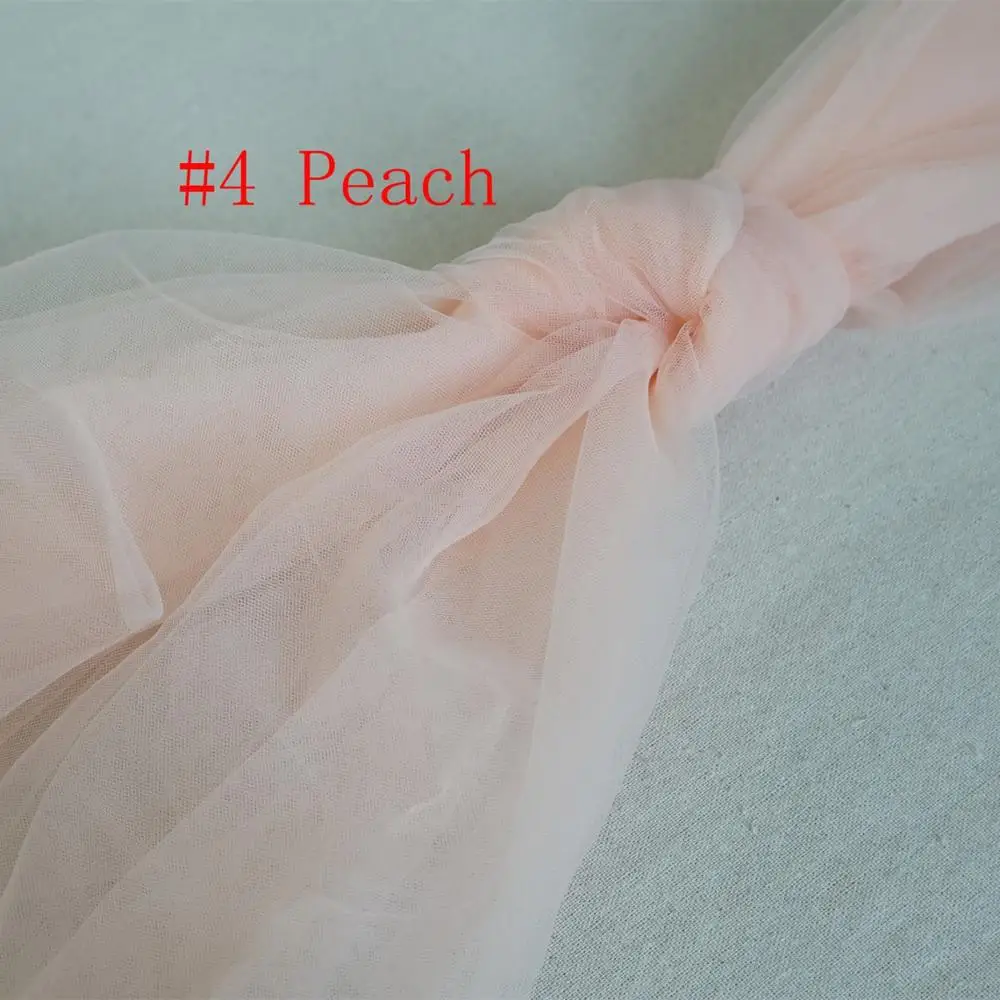 4 Peach 3 м/5 м Лот 160 см Тюлевая сетчатая кружевная ткань 16 цветов мягкая кружевная ткань для свадебных торжеств DIY занавес Свадебный декор - Color: 4 Peach