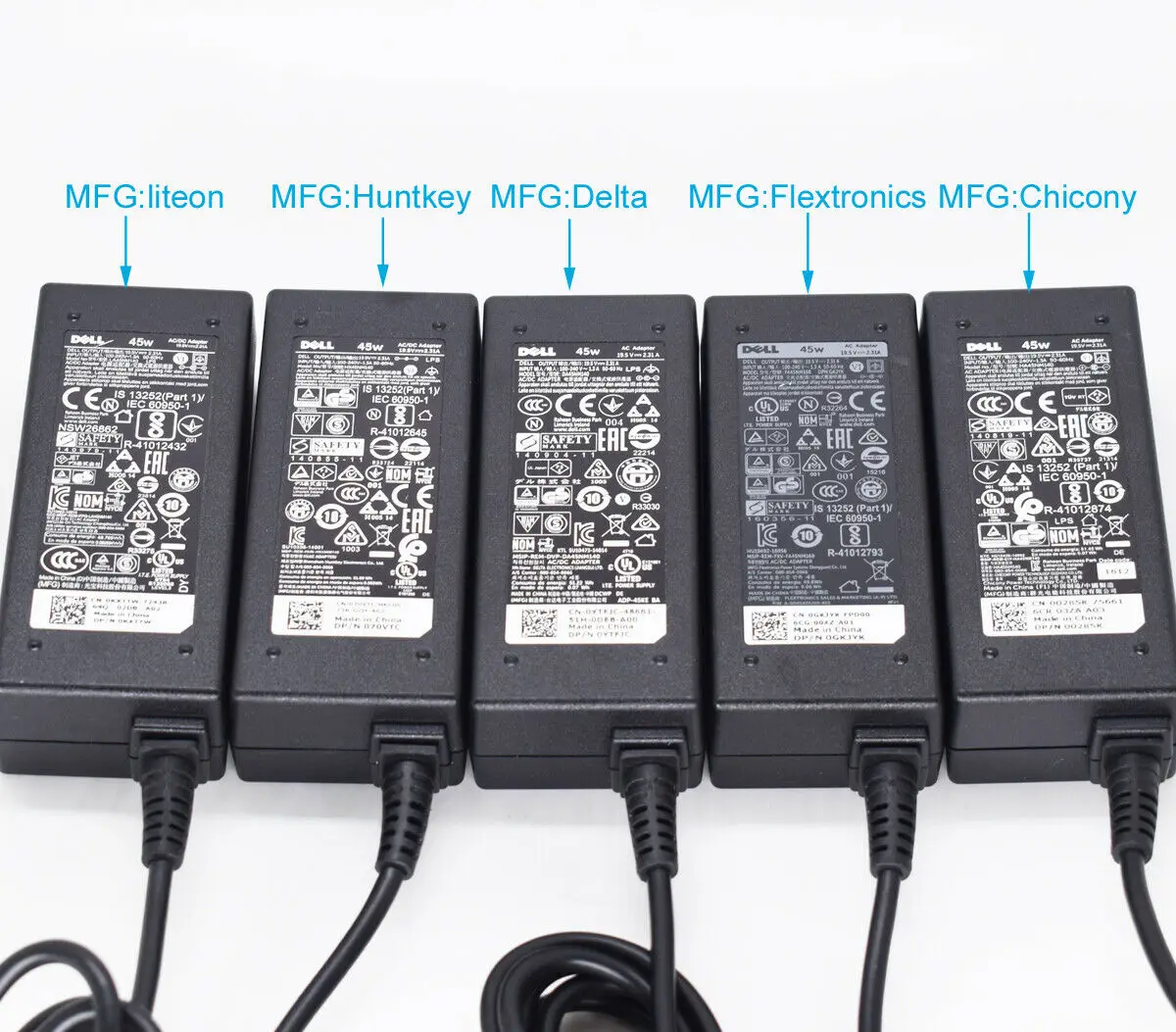 1 шт. новый оригинальный адаптер для зарядного устройства Dell 45 Вт 19,5 в 4,5 а 3,0 x мм AC/DC