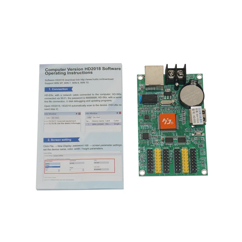 

HD-E62 led controller Wireless transmission for U-Disk/RJ45 network port control card for P10 P6 P8 led display screen rs232