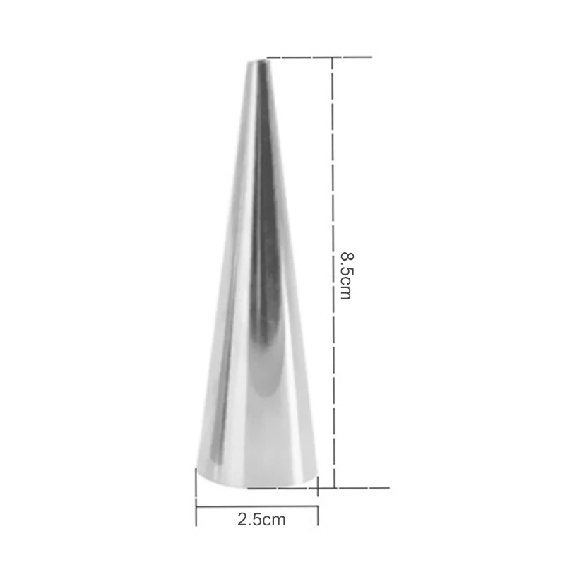 

New 1 PCS Conical Tube Cone Roll Moulds Stainless Steel Spiral Croissants Molds Horn Bread Pastry Cream Horn Cake Bread Mold