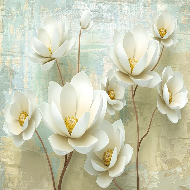 3D тисненые цветы простая масляная живопись большая роспись настенная ткань для