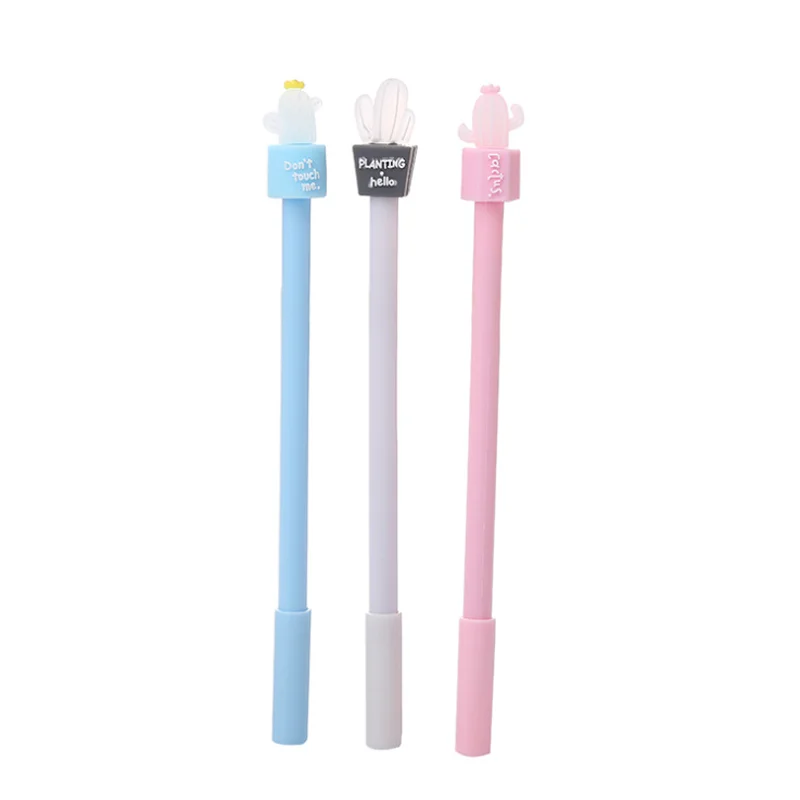 

2pc Kawaii Cactus Gel Pen Cartoon Learning Stationery Creative Writing Black Examination Signature Marker Office School Supplies