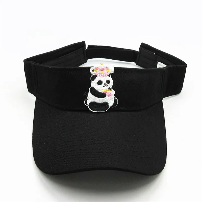 

2020 Cotton Panda Animal Embroidery Visors Baseball Cap Adjustable Snapback Cap for Men and Women 376