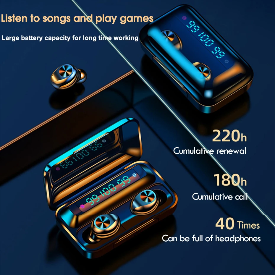 HIFI стерео наушники спортивные водонепроницаемые Bluetooth сенсорное управление