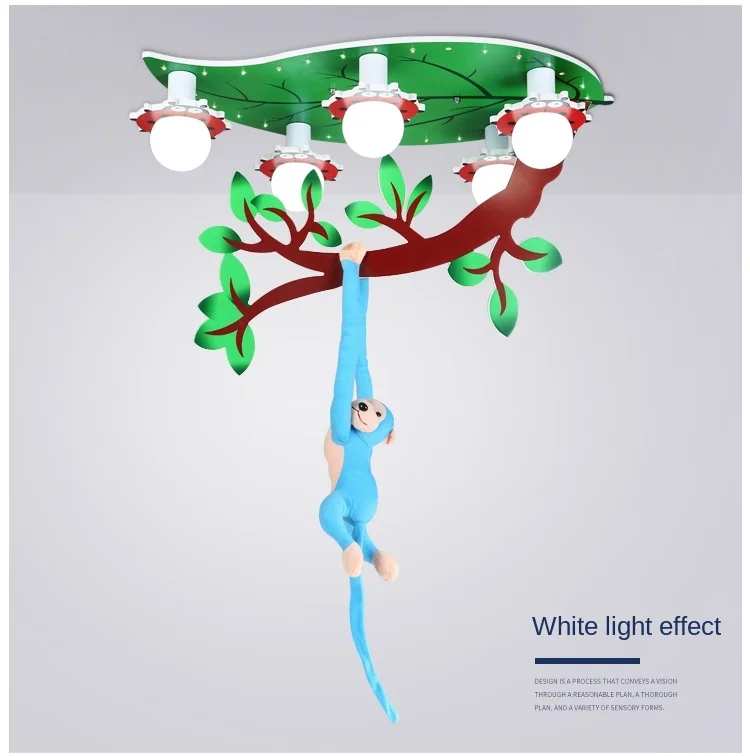 Мультяшный креативный потолочный светильник в виде обезьяны для детской комнаты