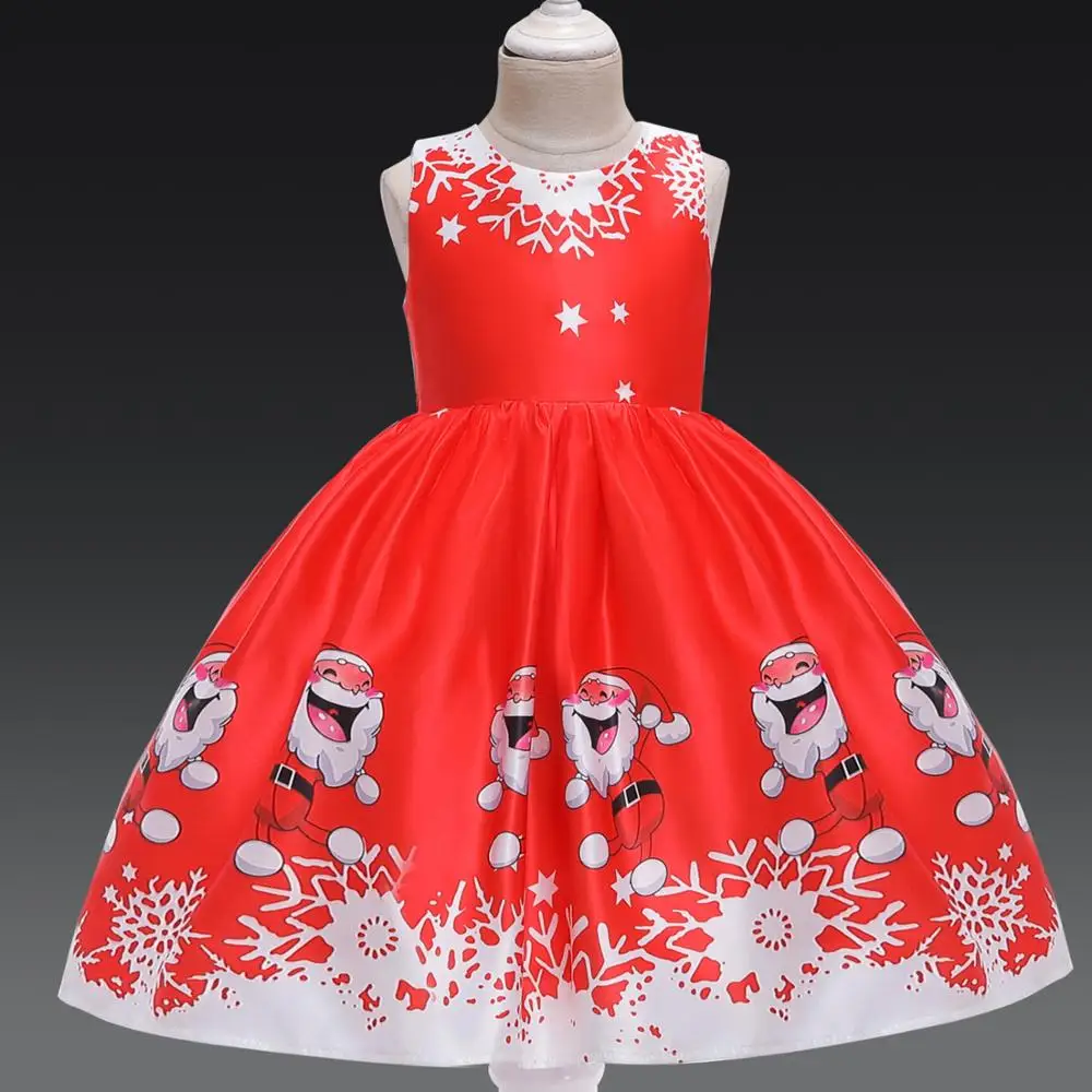 Новогоднее рождественское платье для девочек костюм Санта Клауса Детские платья