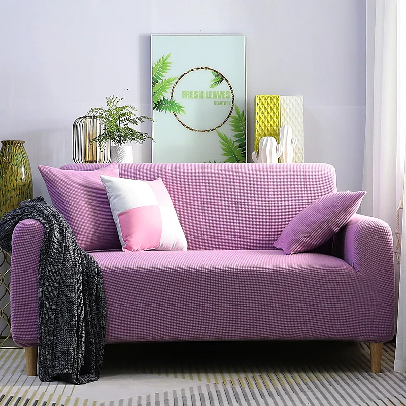 Purple Elvet чехлы для диванов для гостиной, одноцветные секционные чехлы для диванов, эластичные чехлы для диванов, домашний декор, чехлы для диванов, высокое качество - Цвет: Purple