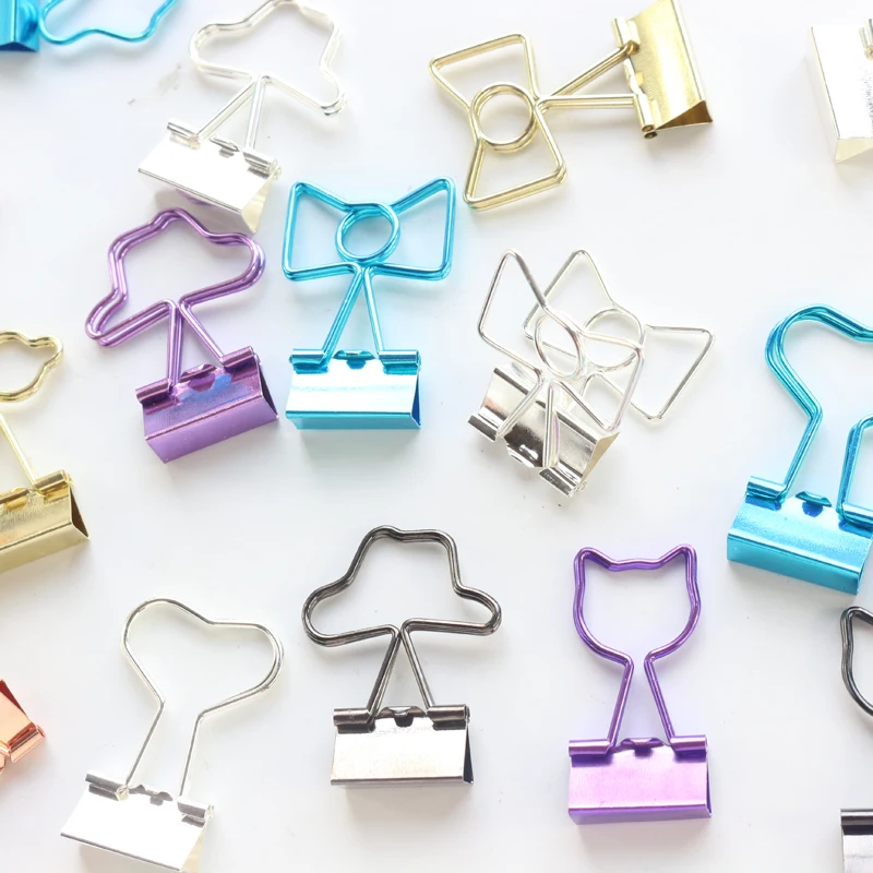 Domikee милые корейские разноцветные офисные и школьные металлические зажимы скобы