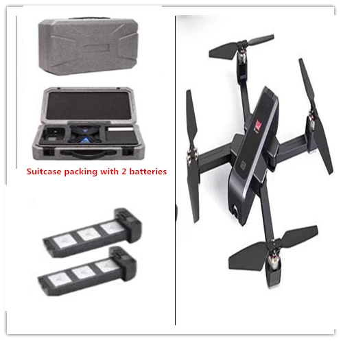 MJX B4W Bugs RC Дрон бесщеточный 22mins Летающий 2K камера 5G wifi FPV gps оптический поток Квадрокоптер складной Дрон - Цвет: black case 2battry