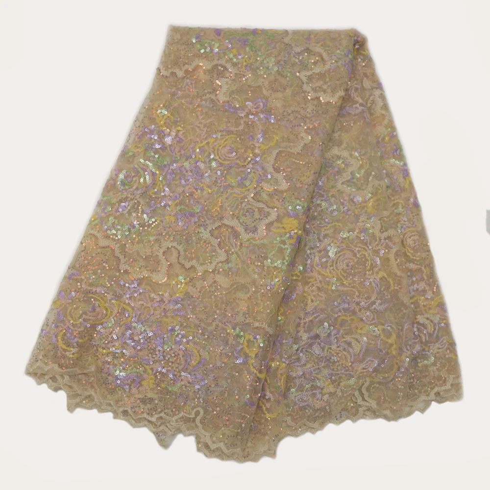 Высокое качество с пайетками африканская кружевная ткань последние нигерийские