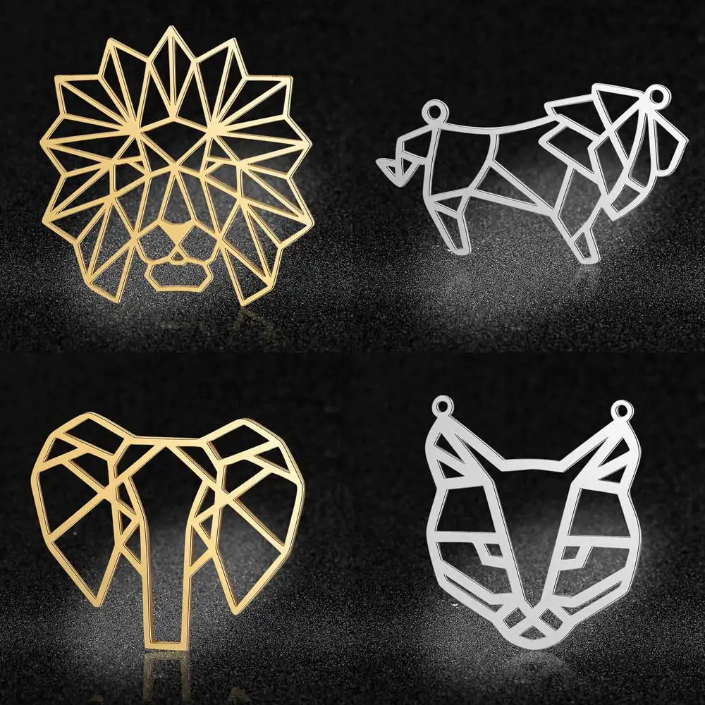 5 шт./лот 100% нержавеющая сталь большая пантера ребенок слон голова льва DIY