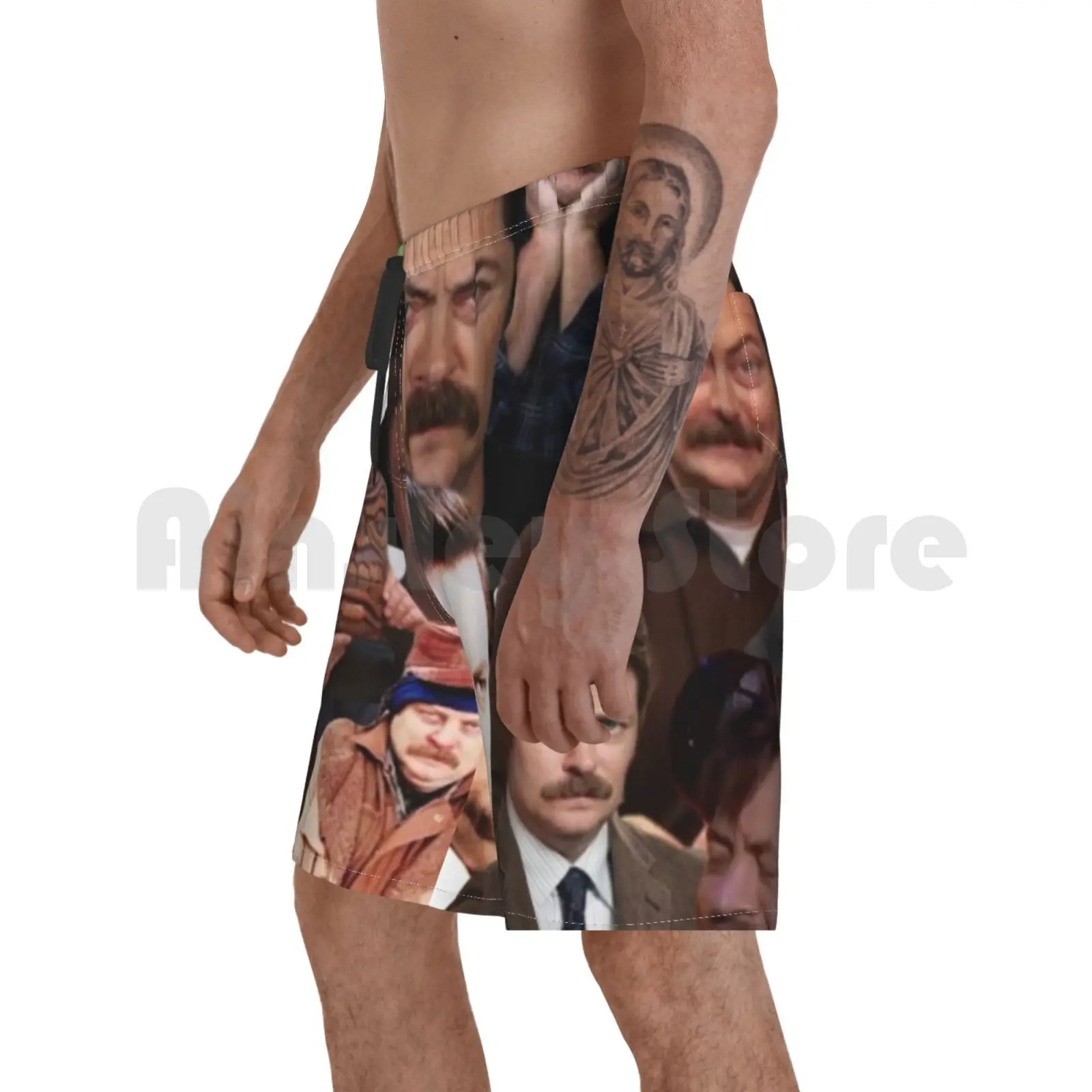 

Пляжные шорты Ron Swanson, коллаж Ron Swanson, коллажи для парков и отдыха