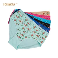 youregina women panties cotton plus size high waist print panties womens floral lingerie briefs ladies under wear 6pcsset
