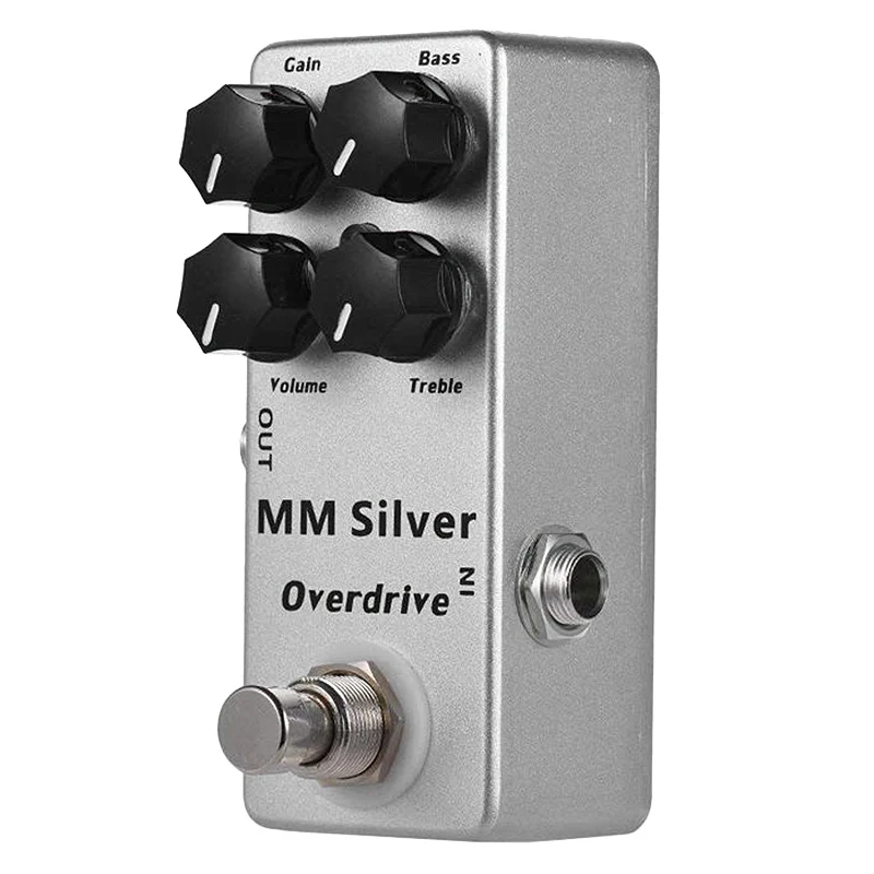 

MOSKYO MM Silver Electric Guitar Overdrive Effect Pedal Full Metal Shell True Bypass