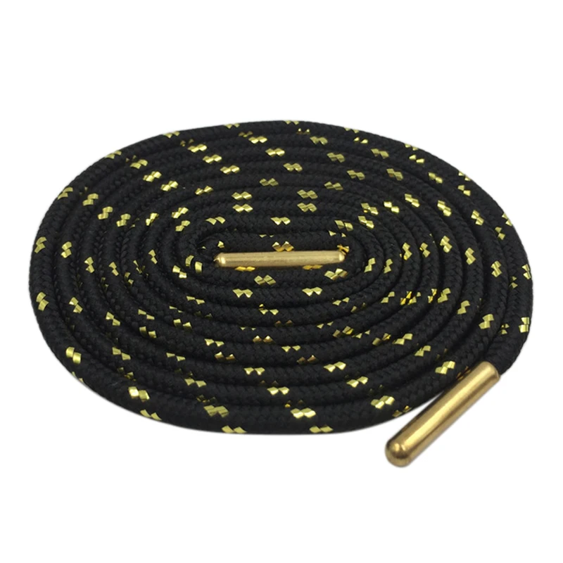 

Official Weiou Diy Metallic Sports White Black Gold Shoelaces Funky Round Rope Laces For Outdoor Climbing Casual Shoes Boots