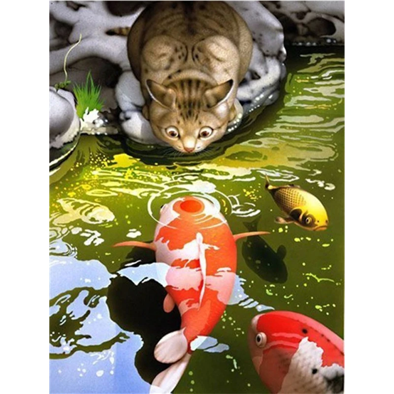 

5D Diamond Painting New Arrivals Koi Fish Diamond Embroidery Animal Gift Rhinestones Handmade Home Decor Needlework