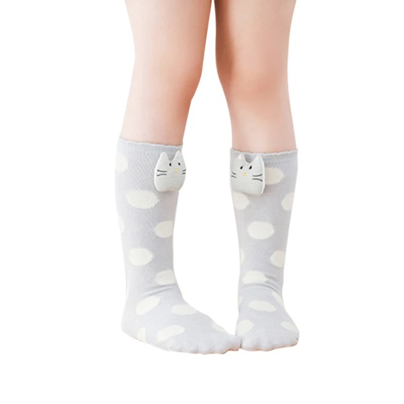 Детская вещь в горошек для девочки узор длинные хлопковые носки вечерние детские