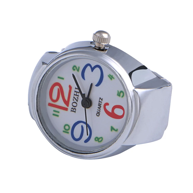 

Movement Quartz Finger Ring Watch Dial Round Arabic Stainless Steel 23GE