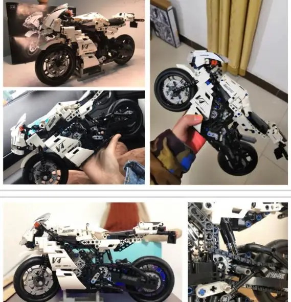 

New Vehile Model Building Block technology model 1: 6 simulation racing motorcycle decompression toy