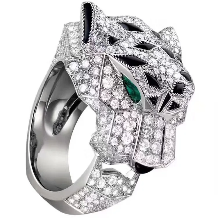 Известный бренд Реплика ювелирные изделия panthre кольцо 925 серебро 3A циркон с