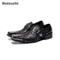 batzuzhi zapatos hombre leather mens dress shoes vintage metal toe designers chaussure homme luxury male formal party shoes