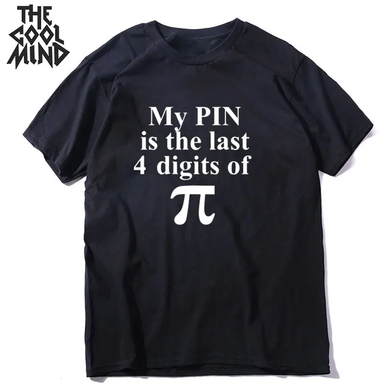 

COOLMIND 100% Cotton Pai Math Print Men T Shirt Casual Shortl Sleeve Funny Men T Shirt Cool o-neck Math t-shirt Mens Tee Shirts