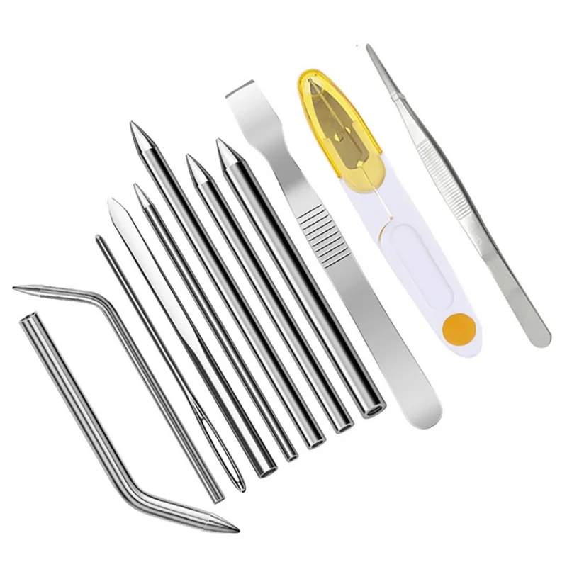 

Balight 11Pcs Stainless Steel Umbrella Rope Knitting Tool Accessories Bracelet Weaving Needles Tools Leveler Learner